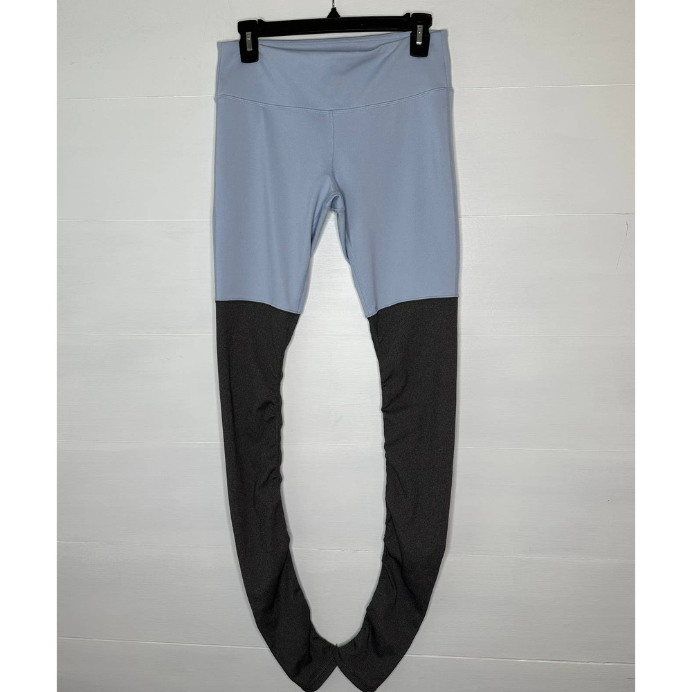 Alo Yoga Goddess Leggings ribbed color block high waisted periwinkle blue gray M